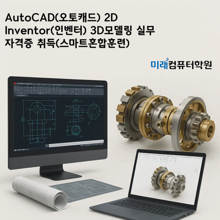  AutoCAD & Inventor 3D 모델링 실무 + 자격증 취득!  실무형 캐드 전문가로 취업하세요!