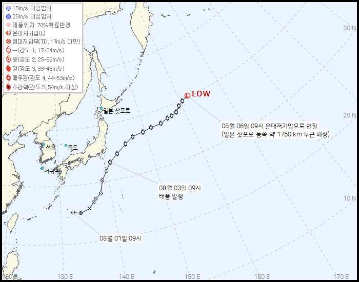  제10호 태풍 ‘바이루(BAILU)’ 현재 상황 ️