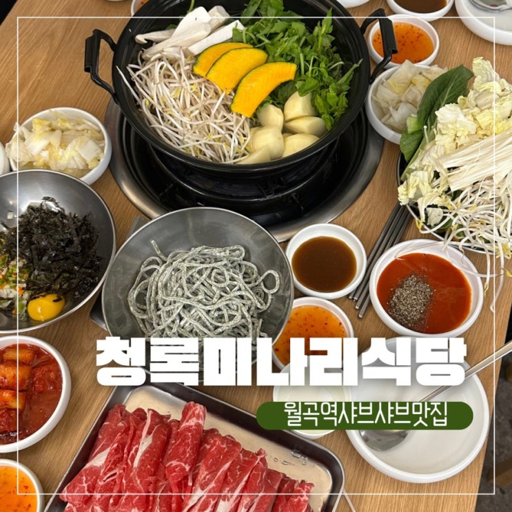  월곡역 샤브샤브 맛집 청록미나리식당 내돈내산