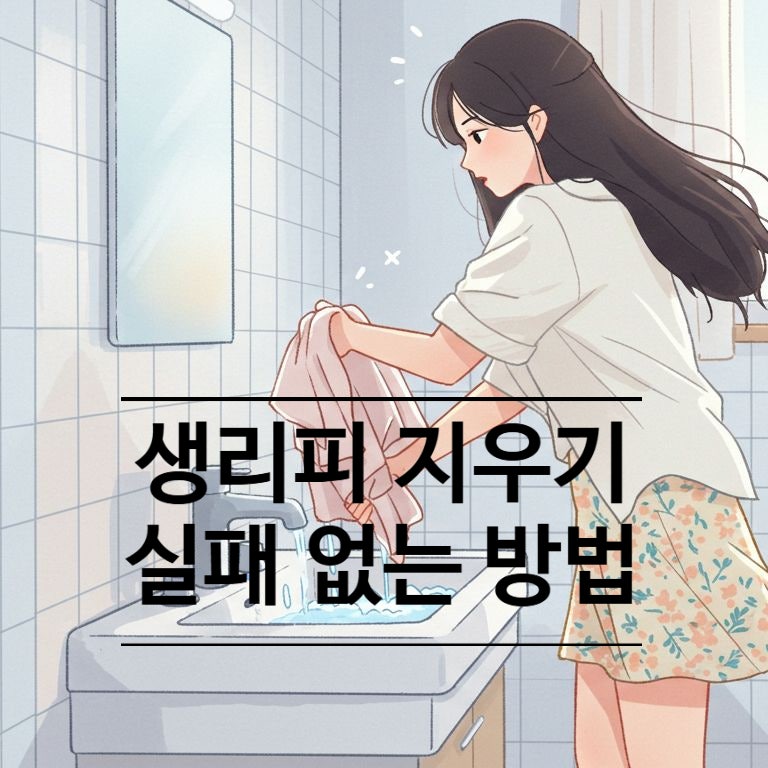 생리피 지우기 골든타임 효과적인 대처법
