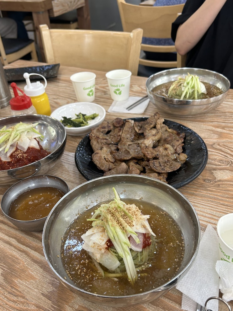  고기박사냉면 초계막국수 안성점 | 숯불고기까지 주는 안성 냉면 맛집, 물비빔냉면 맛보고 반했어요