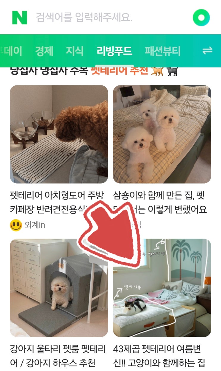 네이버 주제판의 변신!! 리빙푸드의 결합 다섯번째 진출 그러나...