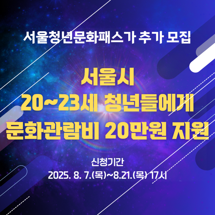  서울청년문화패스 추가 신청법부터 사용처까지 한눈에!