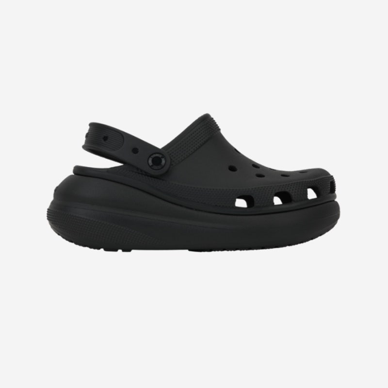Crocs 크록스ㅣ클래식 크러쉬 클로그 블랙 후기 착용샷 • Crocs Classic Crush Clog Black