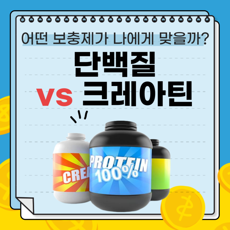  근육 손상을 회복하는 '단백질' vs 운동 성능을 향상시키는 '크레아틴 보충제'