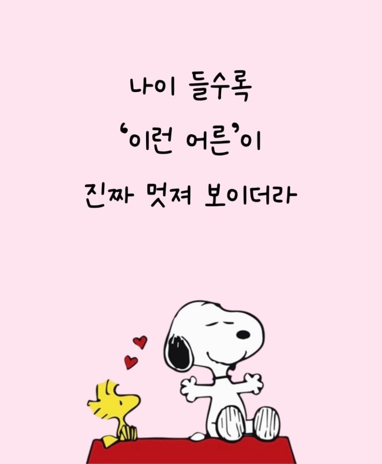  나이들면 이런 어른이 멋지더라...