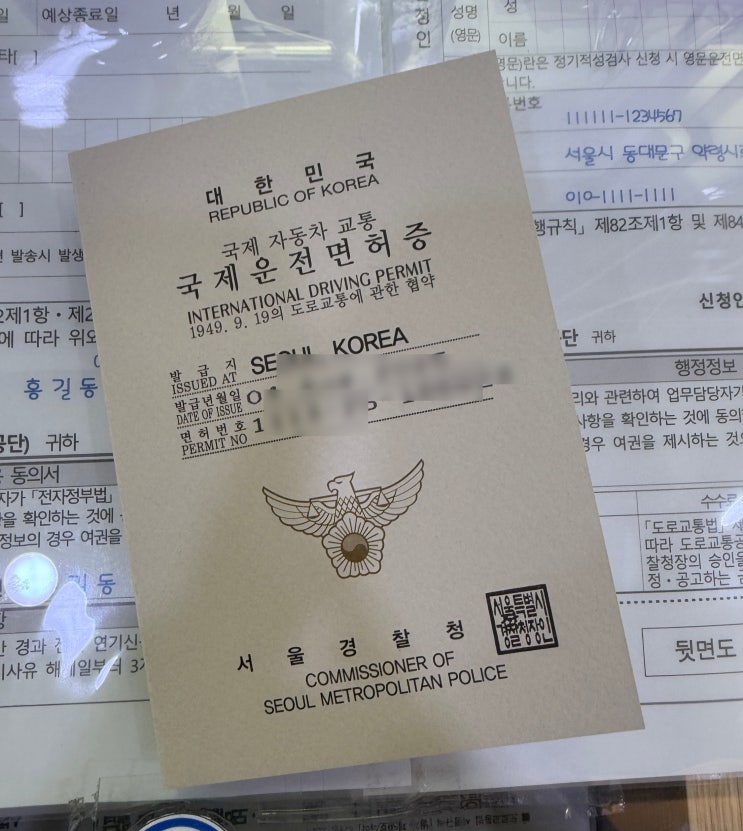 국제운전면허증 발급 방법(동대문경찰서, 다이소 여권사진 출력)
