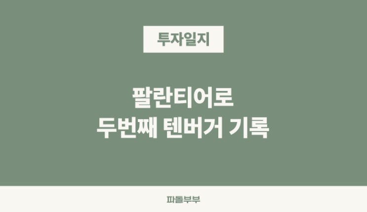  주식투자 팔란티어 PLTR 두번째 텐버거 텐배거 종목