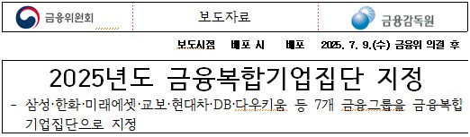 20250807 <b>금융복합기업집단</b>(2025년) 지정