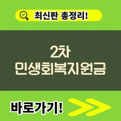  2차 민생회복지원금 대상 지급시기 기준 신청방법 총정리