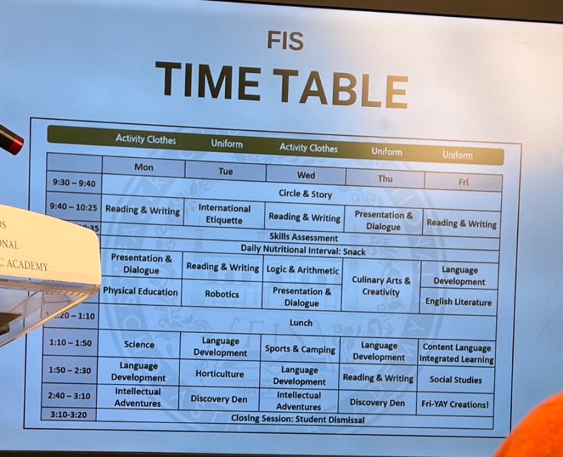 [영유 설명회] 분당 영유 FIS 설명회 후기 :: 레벨테스트, 시설, 원비, 시간표, 원어민 등