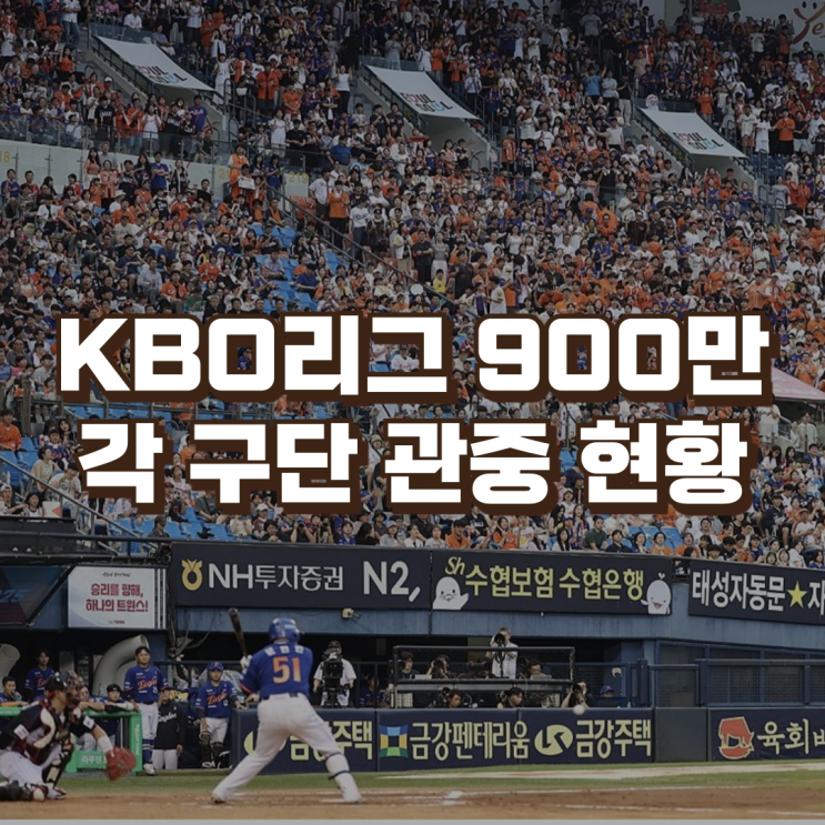 <b>프로야구</b> 900만 관중 | KBO리그 구단 관중현황 홈경기... 