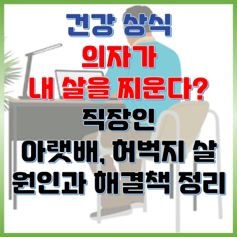  의자가 내 살을 찌운다? 직장인 아랫배, 허벅지 살 원인과 해결책 정리