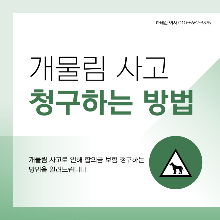  개물림 사고 합의금 보험 청구하는 방법