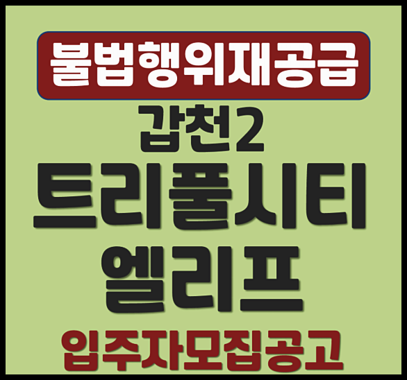  갑천2 트리풀시티 엘리프 무순위 청약 원신흥동 분양가