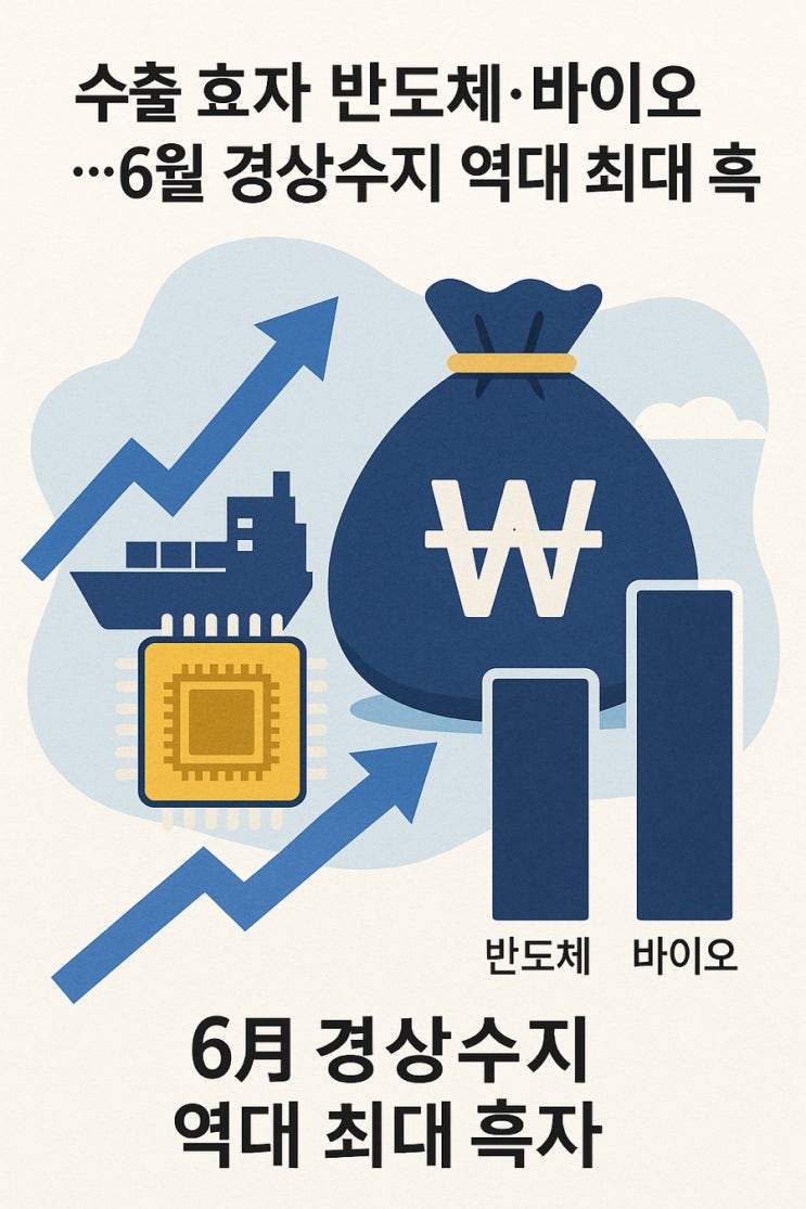 반도체·바이오,-2025년 <b>6월 경상수지</b> ‘역대 최대 <b>흑자</b>’... 