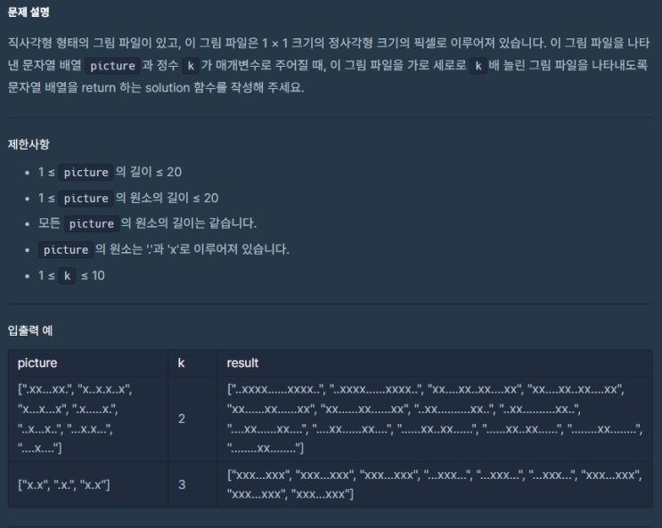  JAVA_프로그래머스_그림 확대