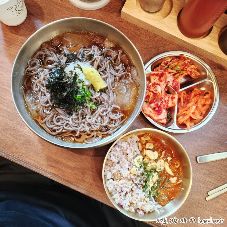  가산디지털단지 냉모밀 + 미니카레밥 쌍둥이옹심이칼국수