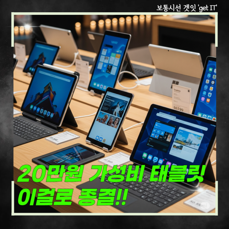 2025년 '20만원대 가성비 태블릿' 전쟁! 보통시선이 뽑은 TOP 3 최종 비교 (레노버, Teclast, 삼성)
