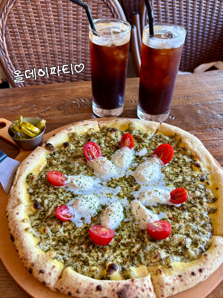 원주 단구동 맛집 올데이파티, 화덕피자 맛집 원주 대형카페
