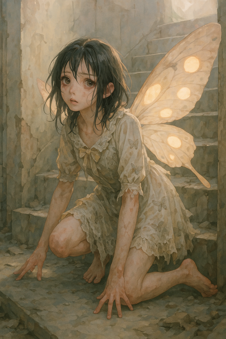  피폐한 소녀 일러스트