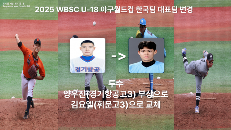 <b>U-18 야구</b>월드컵 한국<b>대표팀</b> 투수 양우진 부상으로 휘문고... 