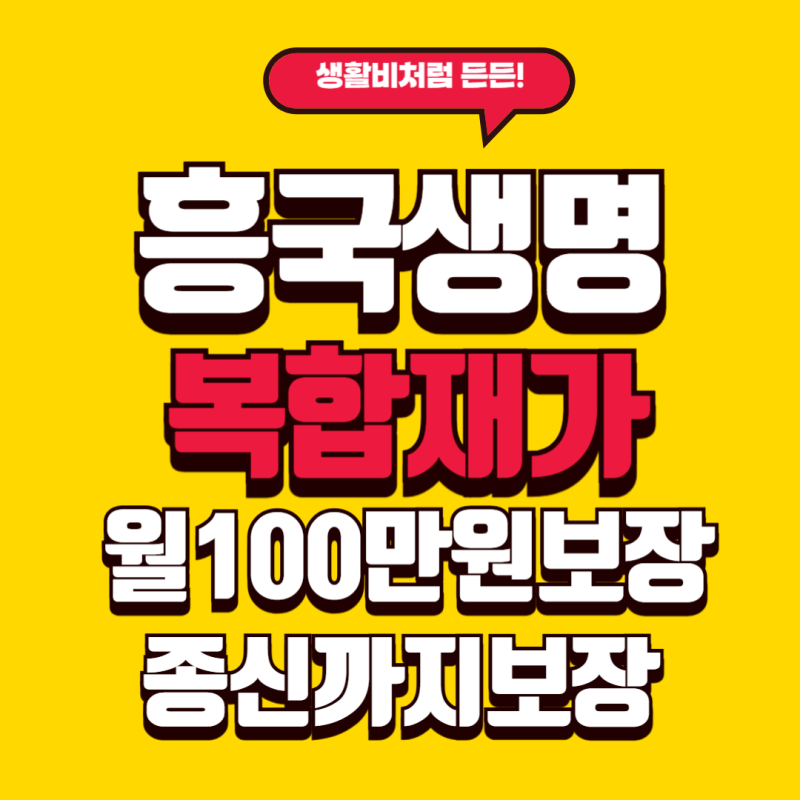 흥국생명 복합재가 월100만원 "생활비처럼 든든하게"