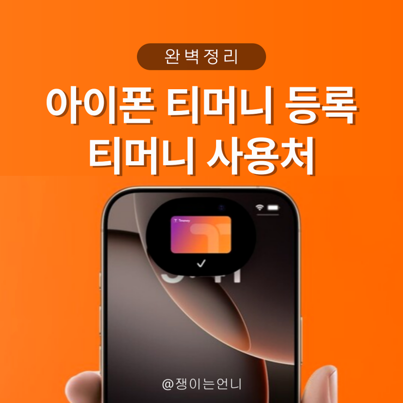 아이폰 티머니 등록 및 애플페이 티머니 사용법, 티머니 사용처 완벽정리(주차장 포함)