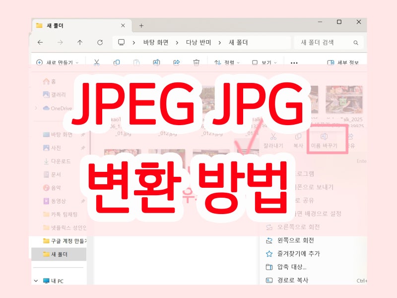 JPEG JPG 변환 방법 갤럭시, 아이폰, PC 설정