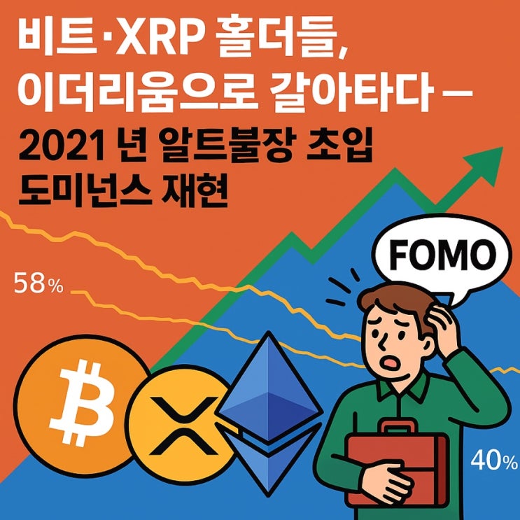  비트·XRP 홀더들, 이더리움으로 갈아타다 – 2021년 알트불장 초입 도미넌스 재현