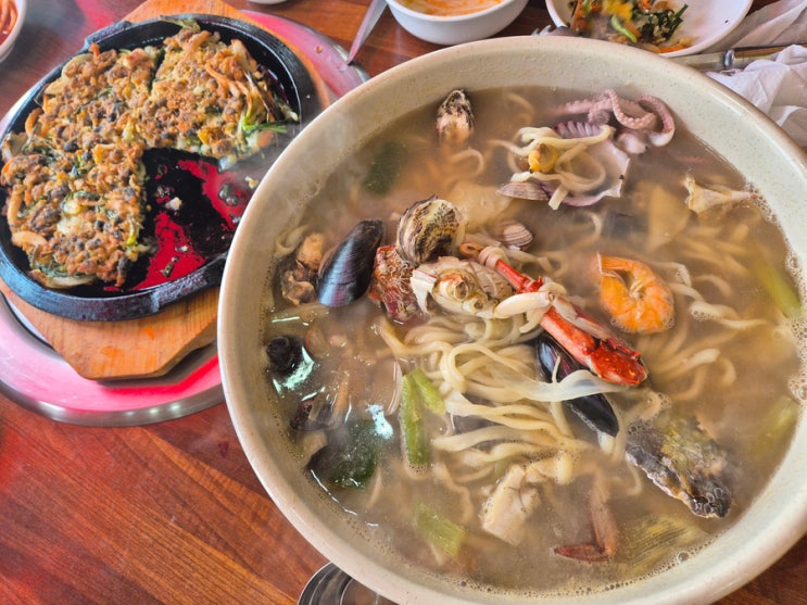  오이도 해물칼국수 바지락칼국수 맛집 오션뷰 큰손회조개구이칼국수