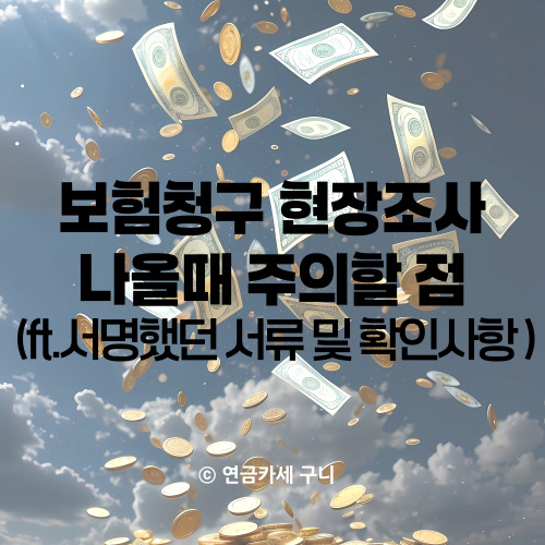  보험청구 현장조사 나올때 주의할 점 (ft. 서명했던 서류 및 확인사항)