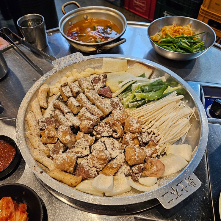  곱창구이 맛집 추천 평택 소사벌 서서곱창 모듬세트에 불닭볶음면