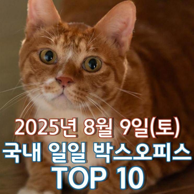  [국내 박스오피스] 일일 TOP 10 - 2025년 8월 9일(토)