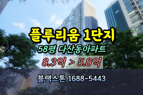  플루리움아파트 경매 1단지 58평 다산동아파트