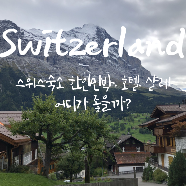  여행 전 필독! 스위스 숙소 어디가 좋을까? 호텔 vs 샬레 vs 한인민박 비교
