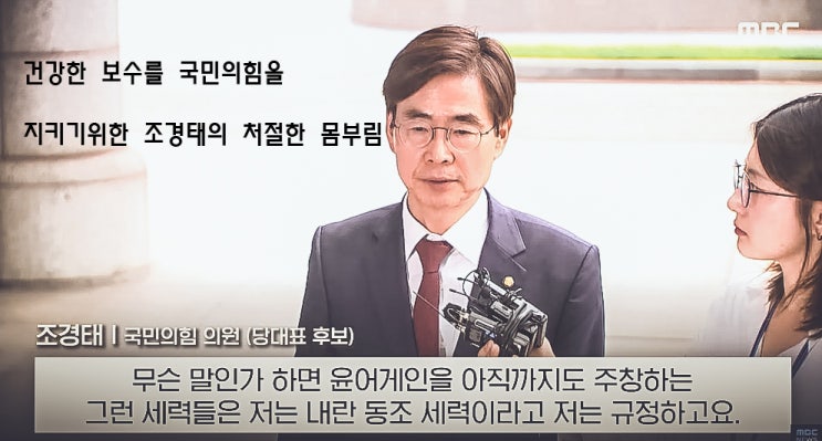 특검 참고인 <b>조경태</b> 당대표후보  "내란은 끝나지 않았고 국힘에... 