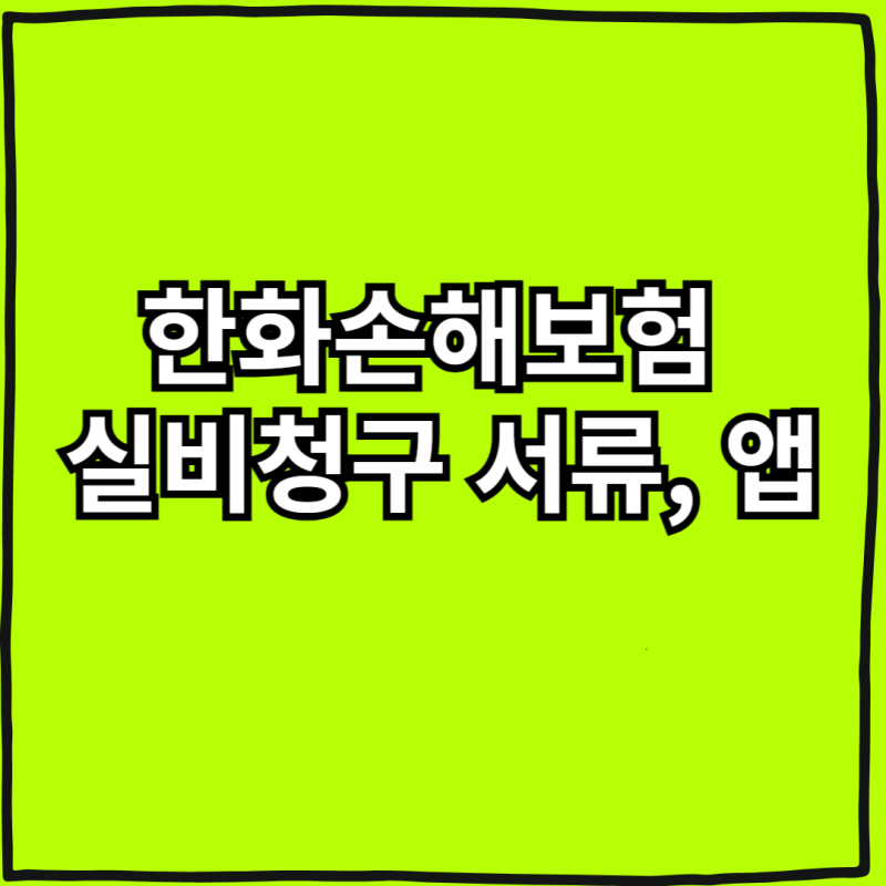 한화손해보험 실비청구 서류 , 모바일 앱 활용으로 3분 해결?
