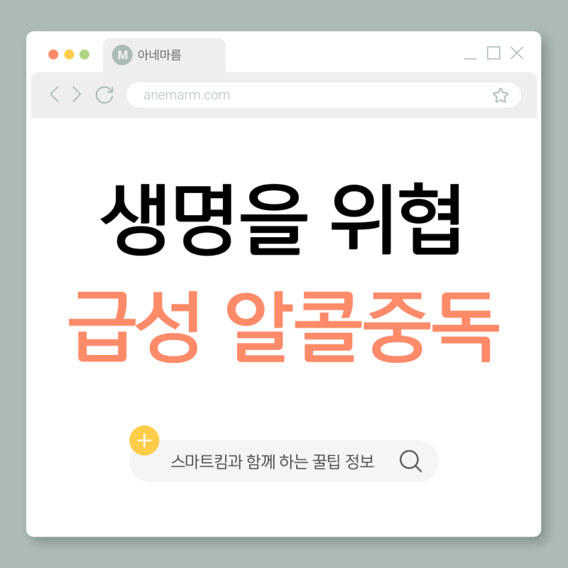급성 알콜중독 원인 / 증상 / 해독 / 뇌손상 / 응급실
