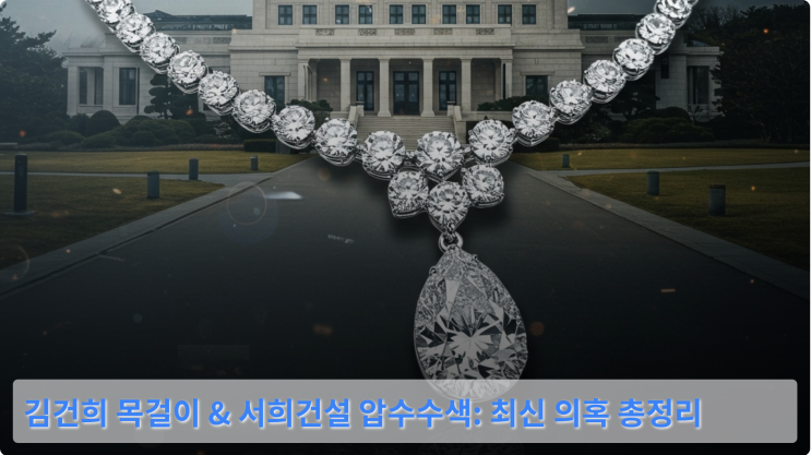  김건희 목걸이 & 서희건설 압수수색: 최신 의혹 총정리