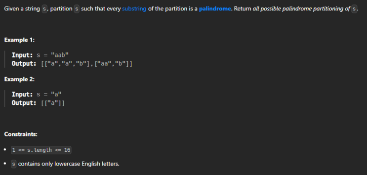  JAVA_LeetCode 131_Palindrome Partitioning