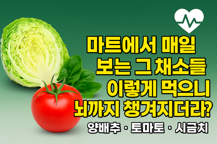   “마트에서 매일 보는 그 채소들”… 이렇게 먹으니 뇌까지 챙겨지더라? (양배추·토마토·시금치 레시피 포함)