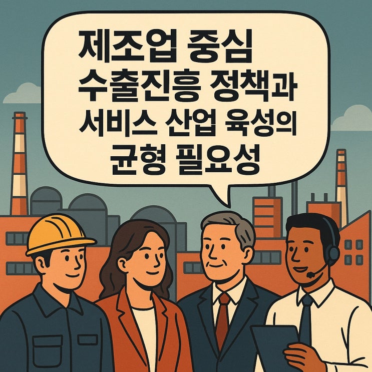  제조업 중심 수출진흥 정책과 서비스 산업 육성의 균형 필요성