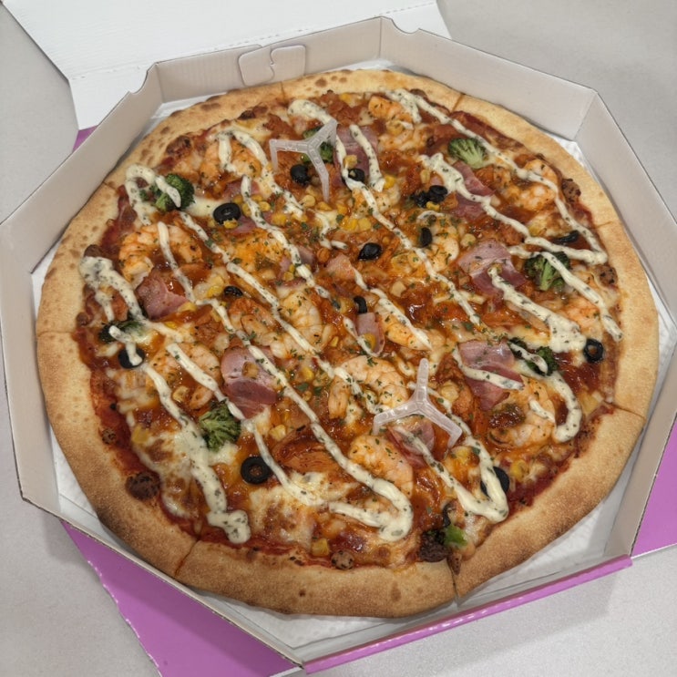  권선동 맛집 점보피자 수원본점 핫치킨쉬림프피자 포장 후기