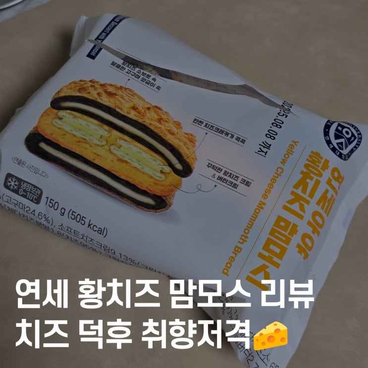  CU편의점 신상! 연세우유 황치즈 맘모스 먹어본 후기