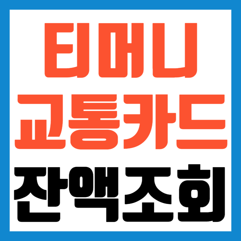 티머니 잔액조회 방법 교통카드