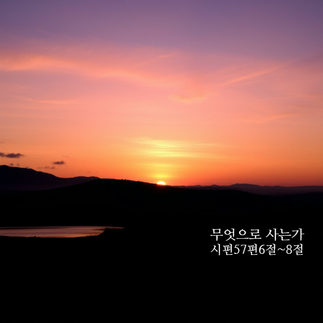  나는 무엇으로 사는가? 시편 57편 6절~8절