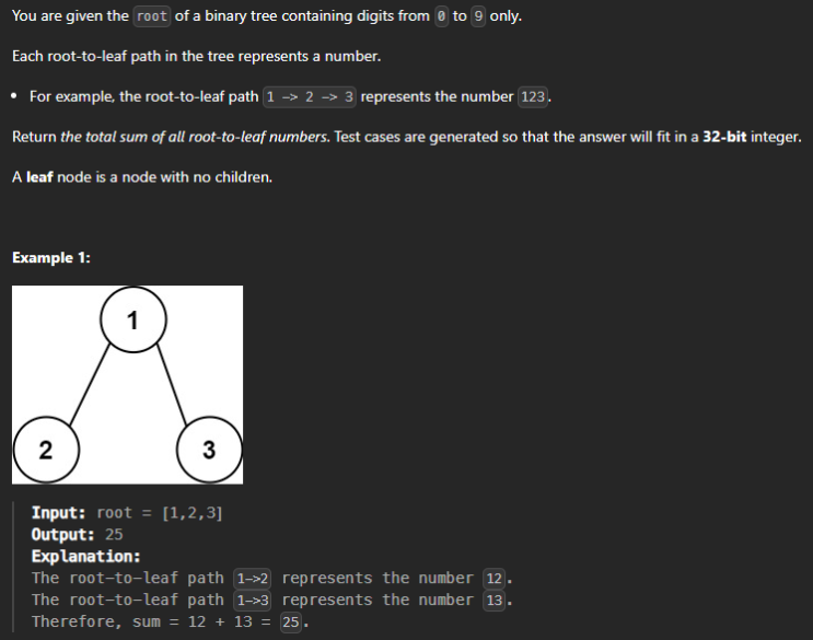  JAVA_LeetCode 129_Sum Root to Leaf Numbers