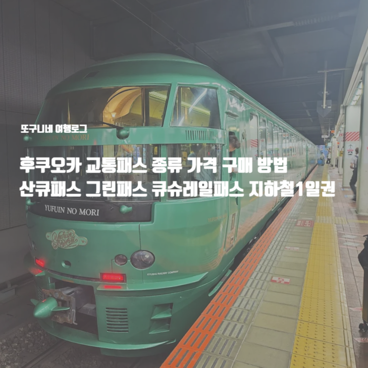  후쿠오카 대중교통 패스 종류 가격 구매 방법 : 산큐패스 그린패스 큐슈레일패스 지하철 1일권 비교