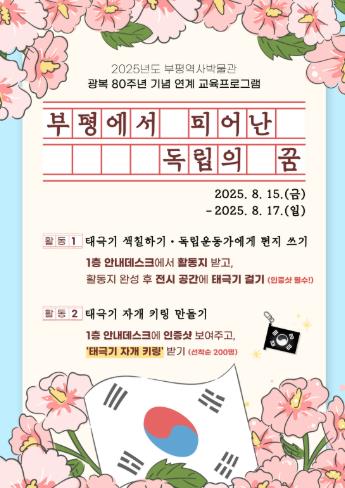 부평역사박물관, 광복절 연계 교육 프로그램 운영